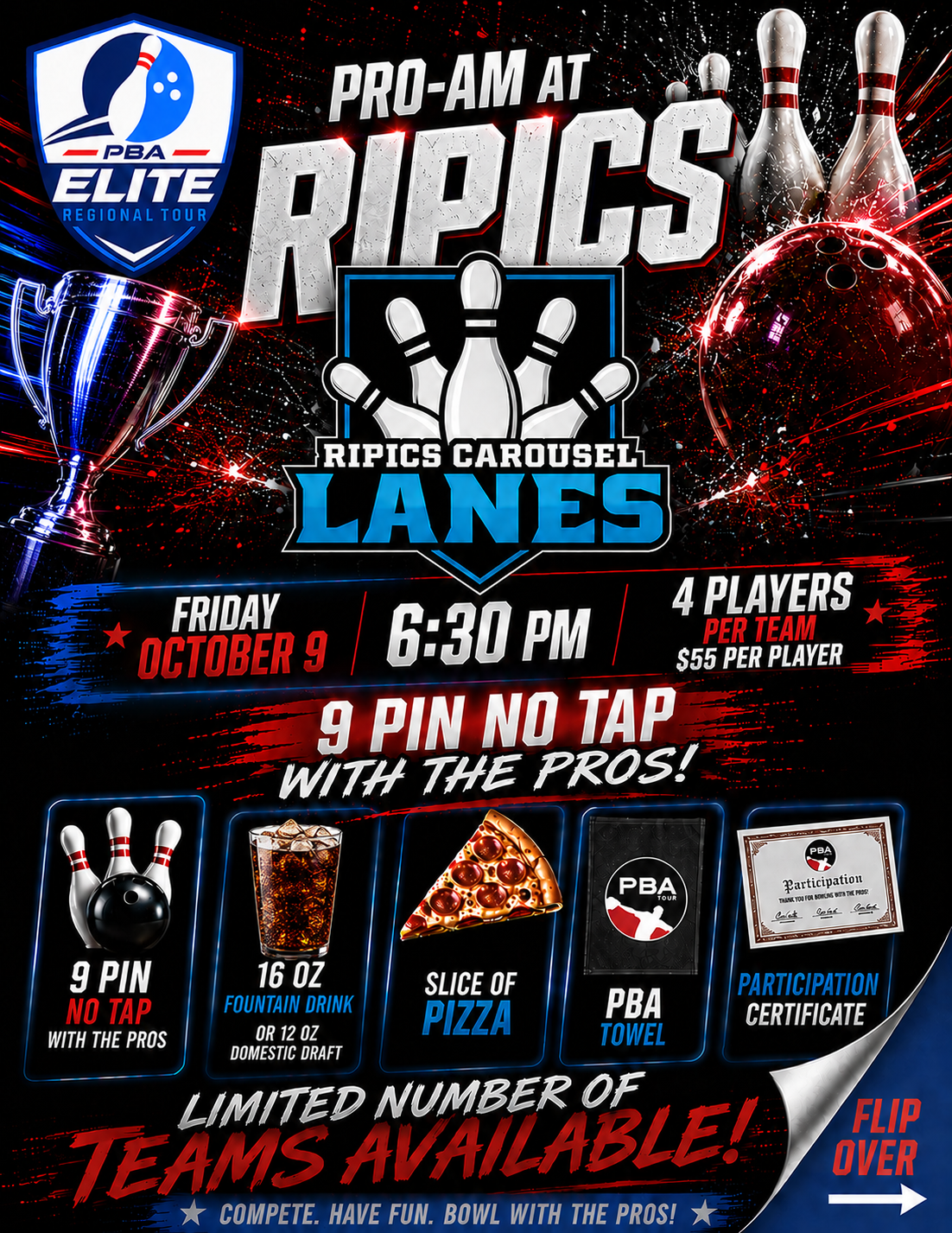 PBA Elite Regional Tour Pro-Am at Ripics Carousel Lanes flyer